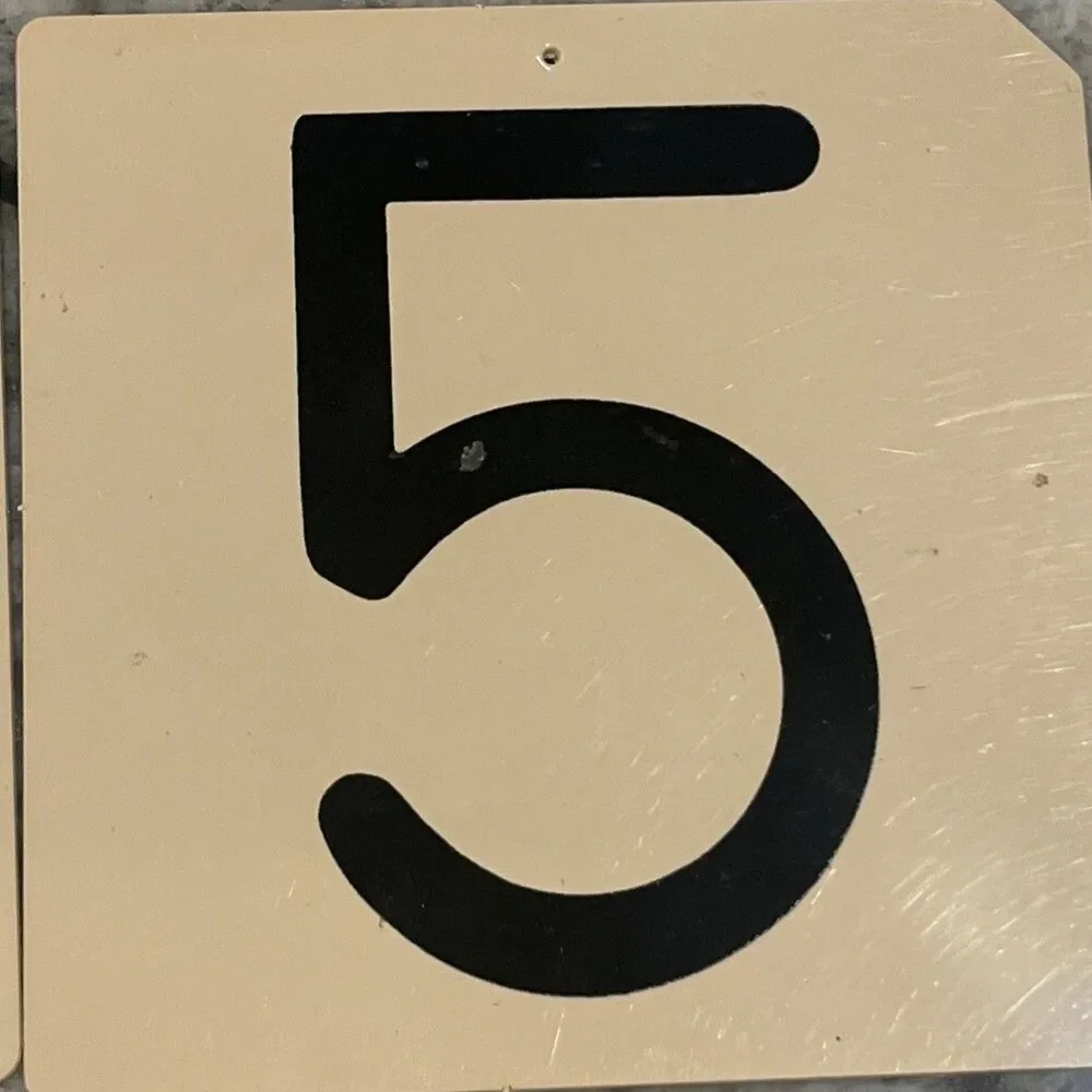 Vintage Number Flashcards 1-10 Laminated Black On Beige Background